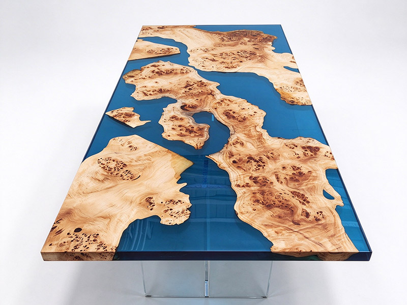 river resin wood dining table